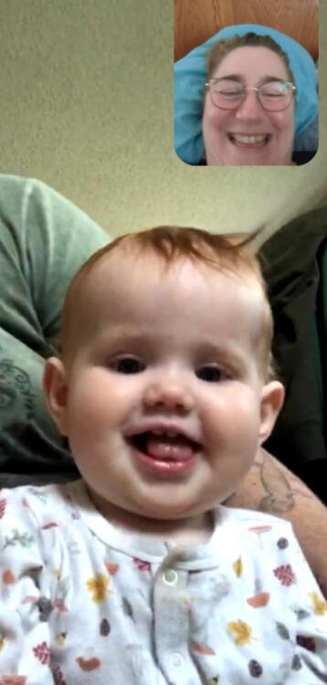 Face-timing with my grandgirl